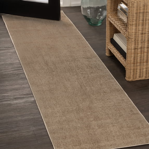 JONATHAN Y WASHABLE 2 x 8 Runner Rug, Twyla - Brown, WSH300D-28
