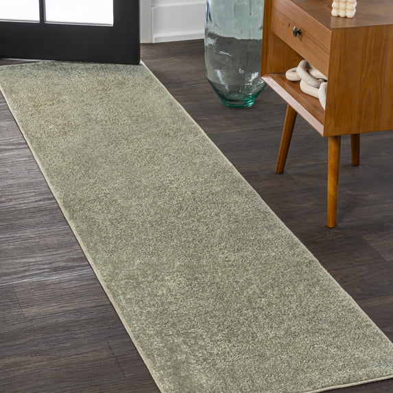 JONATHAN Y WASHABLE 2 x 8 Runner Rug, Twyla - Sage Green, WSH300H-28