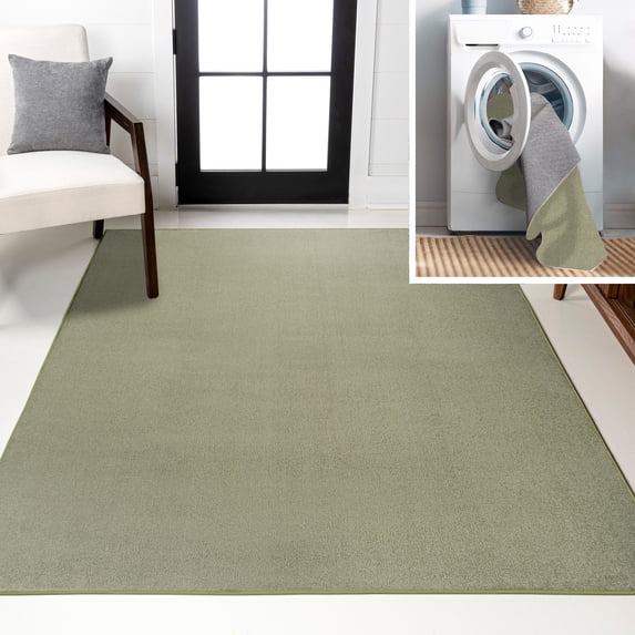 JONATHAN Y WASHABLE 3 x 5 Area Rug, Twyla - Sage Green, WSH300H-3