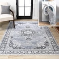 thumbnail image 1 of JONATHAN Y WASHABLE 4 x 6 Area Rug, Bausch Bohemian Distressed Chenille - Gray/White, WSH201A-4, 1 of 9
