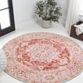 thumbnail image 1 of JONATHAN Y WASHABLE 8' Round Area Rug, Asa Ornate Medallion - Orange/Cream, WSH108A-8R, 1 of 3