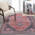 thumbnail image 1 of JONATHAN Y WASHABLE 8 x 10 Area Rug, Dalyan Geometric Medallions - Terracotta/Navy, WSH101A-8, 1 of 8