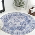 thumbnail image 1 of JONATHAN Y WASHABLE 8' Round Area Rug, Alanya Ornate Medallion - Navy/Cream, WSH100A-8R, 1 of 3