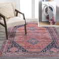 thumbnail image 1 of JONATHAN Y WASHABLE 5 x 8 Area Rug, Dalyan Geometric Medallions - Terracotta/Navy, WSH101A-5, 1 of 8