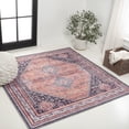 thumbnail image 1 of JONATHAN Y WASHABLE 8' Square Area Rug, Dalyan Geometric Medallions - Terracotta/Navy, WSH101A-8SQ, 1 of 7