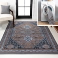 thumbnail image 1 of JONATHAN Y WASHABLE 3 x 5 Area Rug, Dalyan Geometric Medallions - Brown/Blue/Gray, WSH101B-3, 1 of 9