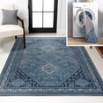 thumbnail image 1 of JONATHAN Y WASHABLE 4 x 6 Area Rug, Dalyan Geometric Medallions - Blue/Gray, WSH101C-4, 1 of 9