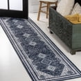 thumbnail image 1 of JONATHAN Y WASHABLE 2 x 8 Runner Rug, Dalyan Geometric Medallions - Navy/Light Gray, WSH101D-28, 1 of 9
