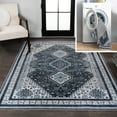 thumbnail image 1 of JONATHAN Y WASHABLE 3 x 5 Area Rug, Dalyan Geometric Medallions - Navy/Light Gray, WSH101D-3, 1 of 8