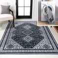 thumbnail image 1 of JONATHAN Y WASHABLE 8 x 10 Area Rug, Dalyan Geometric Medallions - Navy/Light Gray, WSH101D-8, 1 of 8