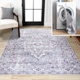 thumbnail image 1 of JONATHAN Y WASHABLE 5 x 8 Area Rug, Didim Boho Medallion - Gray/Purple, WSH102A-5, 1 of 9