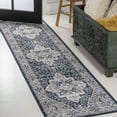 thumbnail image 1 of JONATHAN Y WASHABLE 2 x 8 Runner Rug, Didim Boho Medallion - Navy/Light Gray, WSH102B-28, 1 of 9