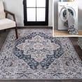 thumbnail image 1 of JONATHAN Y WASHABLE 3 x 5 Area Rug, Didim Boho Medallion - Navy/Light Gray, WSH102B-3, 1 of 8