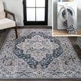 thumbnail image 1 of JONATHAN Y WASHABLE 5 x 8 Area Rug, Didim Boho Medallion - Navy/Light Gray, WSH102B-5, 1 of 8