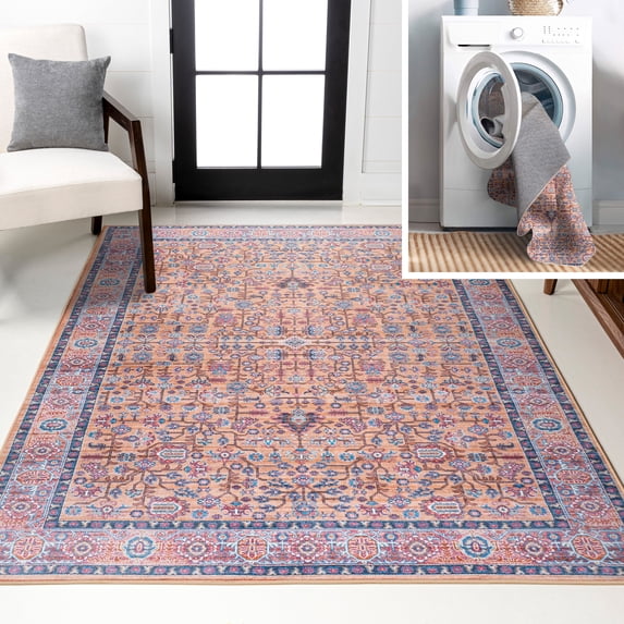 JONATHAN Y WASHABLE 4 x 6 Area Rug, Kemer All-Over Persian - Multi, WSH104A-4