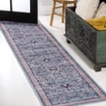 thumbnail image 1 of JONATHAN Y WASHABLE 2 x 8 Runner Rug, Kemer All-Over Persian - Blue/Red/Brown, WSH104B-28, 1 of 9