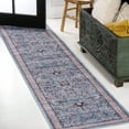 thumbnail image 1 of JONATHAN Y WASHABLE 2 x 8 Runner Rug, Kemer All-Over Persian - Blue/Red/Brown, WSH104B-28, 1 of 9