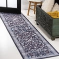 thumbnail image 1 of JONATHAN Y WASHABLE 2 x 8 Runner Rug, Kemer All-Over Persian - Black/Blue, WSH104D-28, 1 of 9
