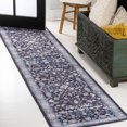 thumbnail image 1 of JONATHAN Y WASHABLE 2 x 8 Runner Rug, Kemer All-Over Persian - Black/Blue, WSH104D-28, 1 of 9
