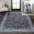 thumbnail image 1 of JONATHAN Y WASHABLE 4 x 6 Area Rug, Kemer All-Over Persian - Black/Blue, WSH104D-4, 1 of 8