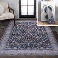 thumbnail image 1 of JONATHAN Y WASHABLE 5 x 8 Area Rug, Kemer All-Over Persian - Black/Blue, WSH104D-5, 1 of 8