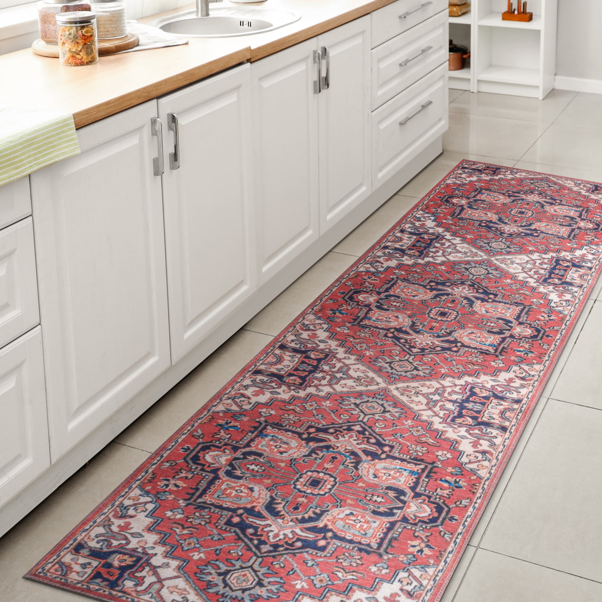 JONATHAN Y WSH105A-28 Cirali Ornate Large Medallion Machine-Washable ...