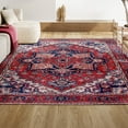thumbnail image 1 of JONATHAN Y WASHABLE 9 x 12 Area Rug, Cirali Ornate Large Medallion - Red/Navy, WSH105A-9, 1 of 8
