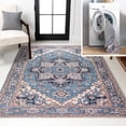 thumbnail image 1 of JONATHAN Y WASHABLE 3 x 5 Area Rug, Cirali Ornate Large Medallion - Blue/Beige, WSH105B-3, 1 of 2