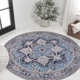 thumbnail image 1 of JONATHAN Y WASHABLE 5' Round Area Rug, Cirali Ornate Large Medallion - Blue/Beige, WSH105B-5R, 1 of 3