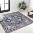 thumbnail image 1 of JONATHAN Y WASHABLE 5' Square Area Rug, Cirali Ornate Large Medallion - Blue/Beige, WSH105B-5SQ, 1 of 2