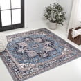 thumbnail image 1 of JONATHAN Y WASHABLE 8' Square Area Rug, Cirali Ornate Large Medallion - Blue/Beige, WSH105B-8SQ, 1 of 2