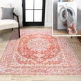 thumbnail image 1 of JONATHAN Y WASHABLE 5 x 8 Area Rug, Asa Ornate Medallion - Orange/Cream, WSH108A-5, 1 of 2