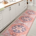 thumbnail image 1 of JONATHAN Y WASHABLE 2 x 8 Runner Rug, Maris Ornate Medallion - Terracotta/Navy, WSH109A-28, 1 of 4