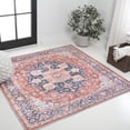 thumbnail image 1 of JONATHAN Y WASHABLE 5' Square Area Rug, Maris Ornate Medallion - Terracotta/Navy, WSH109A-5SQ, 1 of 4