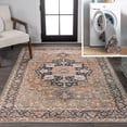 thumbnail image 1 of JONATHAN Y WASHABLE 4 x 6 Area Rug, Maris Ornate Medallion - Beige/Blue, WSH109D-4, 1 of 10