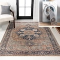 thumbnail image 1 of JONATHAN Y WASHABLE 5 x 8 Area Rug, Maris Ornate Medallion - Beige/Blue, WSH109D-5, 1 of 10