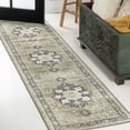 thumbnail image 1 of JONATHAN Y WASHABLE 2 x 8 Runner Rug, Maris Ornate Medallion - Green/Tan/Blue, WSH109E-28, 1 of 10