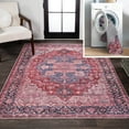 thumbnail image 1 of JONATHAN Y WASHABLE 8 x 10 Area Rug, Maris Ornate Medallion - Red/Black/Blue, WSH109F-8, 1 of 10