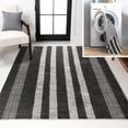 thumbnail image 1 of JONATHAN Y WASHABLE 4 x 6 Area Rug, Vichy Geometric Striped - Black/Ivory, WSH122A-4, 1 of 9
