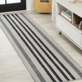 thumbnail image 1 of JONATHAN Y WASHABLE 2 x 8 Runner Rug, Vichy Geometric Striped - Ivory/Dark Gray, WSH122B-28, 1 of 9