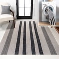 thumbnail image 1 of JONATHAN Y WASHABLE 3 x 5 Area Rug, Vichy Geometric Striped - Ivory/Dark Gray, WSH122B-3, 1 of 9