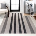 thumbnail image 1 of JONATHAN Y WASHABLE 4 x 6 Area Rug, Vichy Geometric Striped - Ivory/Dark Gray, WSH122B-4, 1 of 9