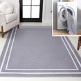 thumbnail image 1 of JONATHAN Y WASHABLE 3 x 5 Area Rug, Sloane 2-Stripe Border Washable - Gray/Cream, WSH125A-3, 1 of 7