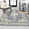 thumbnail image 1 of JONATHAN Y WASHABLE 8 x 10 Area Rug, Bausch Bohemian Distressed Chenille - Dark Gray/Yellow, WSH201C-8, 1 of 9