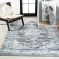 thumbnail image 1 of JONATHAN Y WASHABLE 4 x 6 Area Rug, Bausch Bohemian Distressed Chenille - Dark Gray/Blue, WSH201D-4, 1 of 8