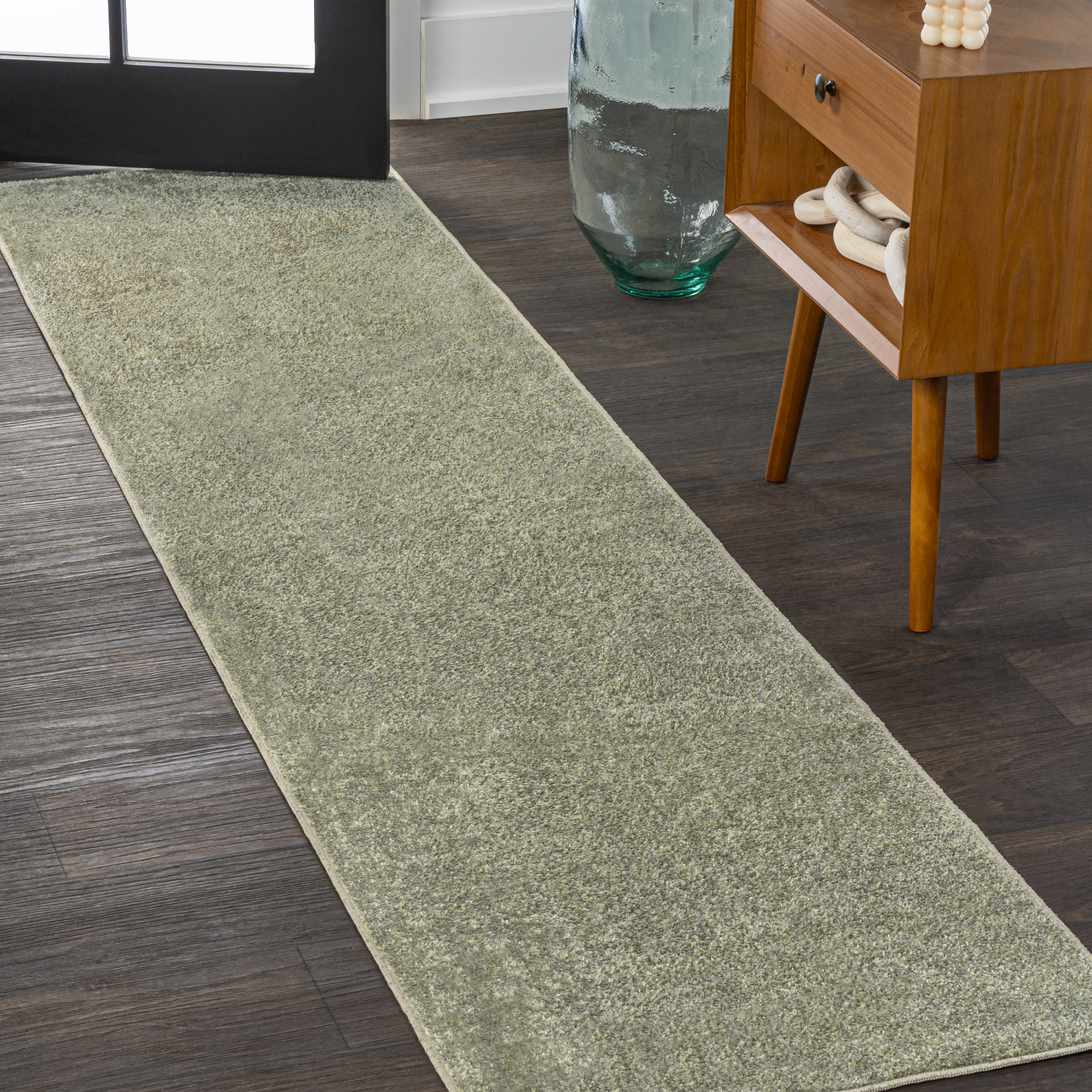 JONATHAN Y WASHABLE 2 x 8 Runner Rug, Twyla - Sage Green, WSH300H-28