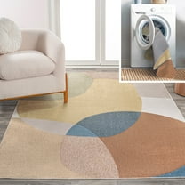 JONATHAN Y WASHABLE 5 x 8 Area Rug, Pebble Geometric - Multi, WSH307A-5
