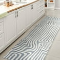 thumbnail image 1 of JONATHAN Y WSH309A-28 Maze Abstract Two-Tone Low-Pile Machine-Washable Blue/Cream 2 ft. x 8 ft. Runner Rug, Bohemian, Pet Friendly, Stain Resistant, Easy to Clean, for Living Room; Kitchen, Bedroom, 1 of 10