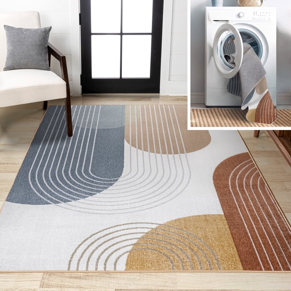 JONATHAN Y WASHABLE 8 x 10 Area Rug, Arches Minimalist - Multi, WSH312A-8