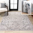 thumbnail image 1 of JONATHAN Y WASHABLE 5 x 8 Area Rug, Edith Distressed Medallion - Cream/Light Gray, WSH315A-5, 1 of 9